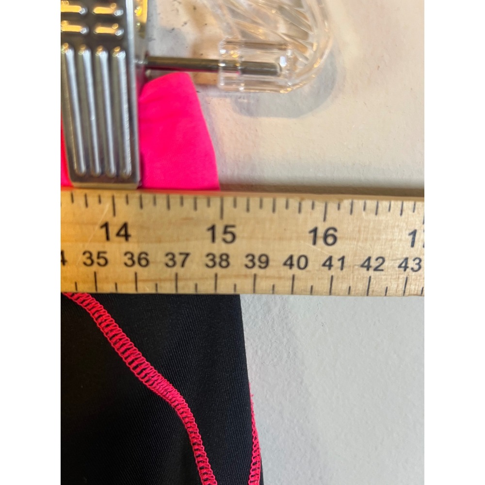 BCG Womens Capri Leggings Contrast Flatlock Stitch Black Pink Size L - Picture 4 of 6